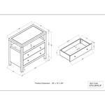 Paloma 2 Drawer Raffia Wrapped Night Stand - Natural, 28"W
