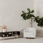 Oscy Swivel Chair, Splashed White