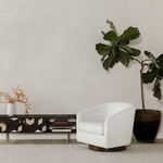 Oscy Swivel Chair, Splashed White