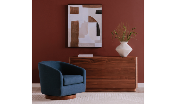 Oscy Swivel Chair, Dark Atlantic