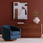 Oscy Swivel Chair, Dark Atlantic