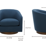 Oscy Swivel Chair, Dark Atlantic