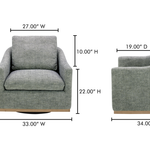 Linden Swivel Chair, Slated Moss