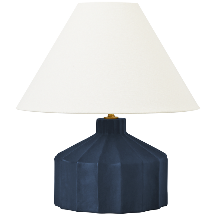 Veneto Small Table Lamp, Matte Blue Wash