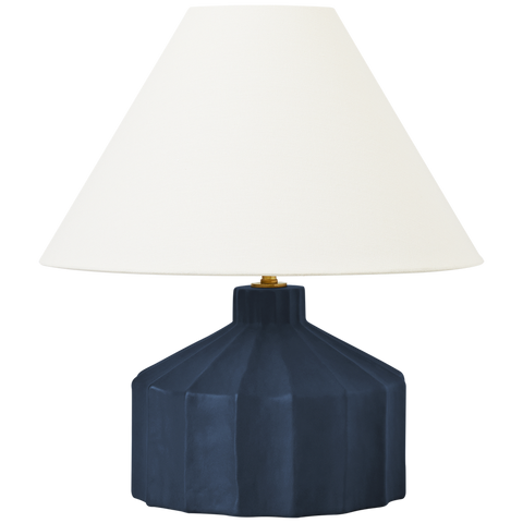 Veneto Small Table Lamp, Matte Blue Wash