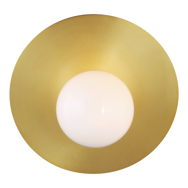 Nodes Large Angled Sconce, Burnished Brass, 8"W x 7.6"H