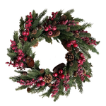 Bluster Berry Greens Wreath, 24"Dia
