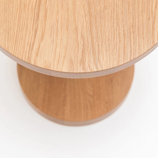 Layer End Table, Light Oak, 15.7"Dia x 19.7"H