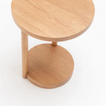 Layer End Table, Light Oak, 15.7"Dia x 19.7"H