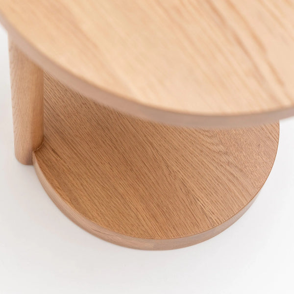 Layer End Table, Light Oak, 15.7"Dia x 19.7"H