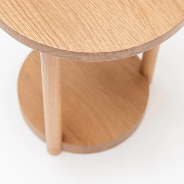 Layer End Table, Light Oak, 15.7"Dia x 19.7"H