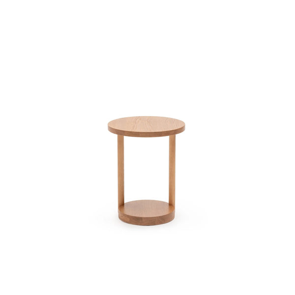 Layer End Table, Light Oak, 15.7"Dia x 19.7"H