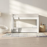 Milo Twin Bunk Bed, Pebble (includes mattresses)