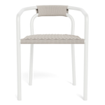 Leo Stacking Dining Chair, Aluminum White / Rope Shell