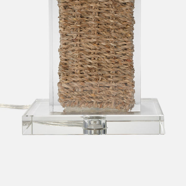 Verlene Table Lamp, Natural Weaved Seagrass/Clear Resin, 25"H