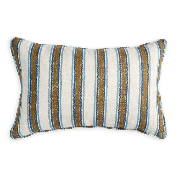 Lido Tobacco Linen Cushion, 14" x 22"