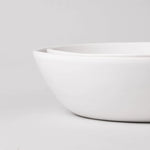 Pearl White Low Serving Bowls, Set of 2