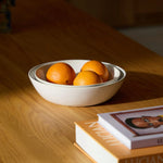 Pearl White Low Serving Bowls, Set of 2