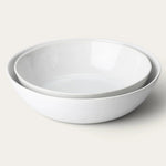 Pearl White Low Serving Bowls, Set of 2