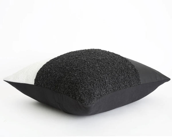 Indi, Boucle + Ostrich Faux Leather, 18" x 18"