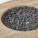 Mason Round Fire Table, Travertine Natural