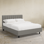 Wesley King Platform Bed - Grey Linen