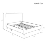 Abbie Platform Bed, Talc Linen, King, Queen, Twin
