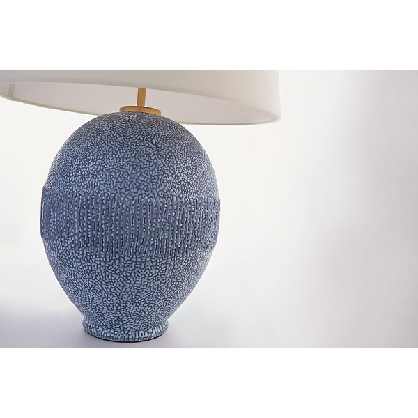 Toulon Table Lamp - Beaded Blue, 27.25"H