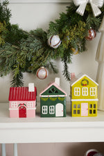Merrivale House Figurine - Pink/Red, 4.25"