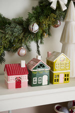 Merrivale House Figurine - Pink/Red, 4.25"