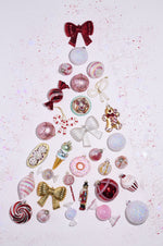 Red Metallic Bow Ornament, 5"W