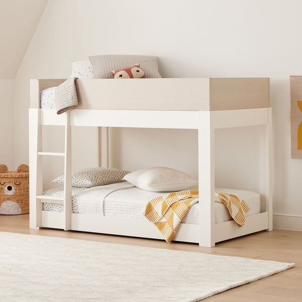 Milo Twin Bunk Bed, Pebble (includes mattresses)