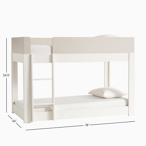 Milo Twin Bunk Bed, Pebble (includes mattresses)