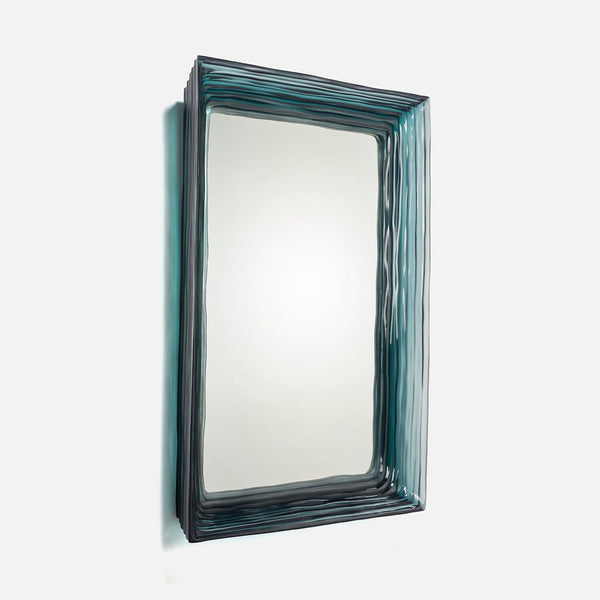 Hetty Rectangular Mirror, Blue Translucent Resin, 26"W X 37"H