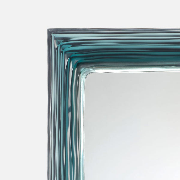 Hetty Rectangular Mirror, Blue Translucent Resin, 26"W X 37"H