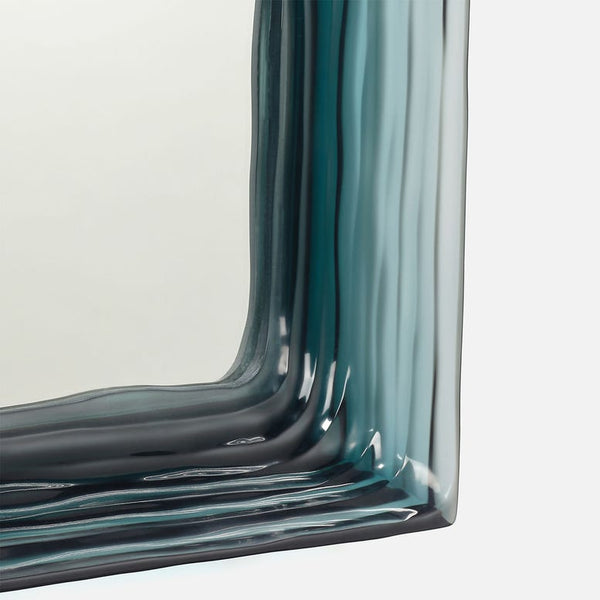 Hetty Rectangular Mirror, Blue Translucent Resin, 26"W X 37"H