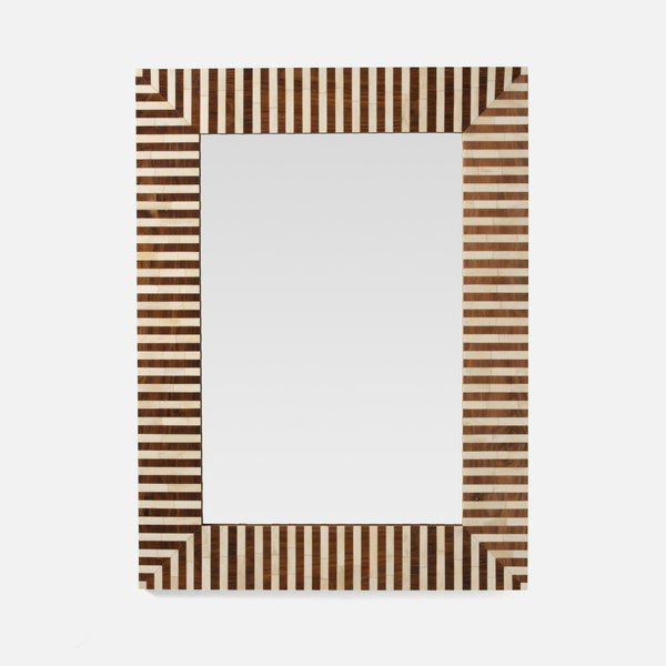 Malena Mirror, Natural Teak/Natural Bone, 30"W x 40"H