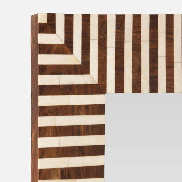 Malena Mirror, Natural Teak/Natural Bone, 30"W x 40"H