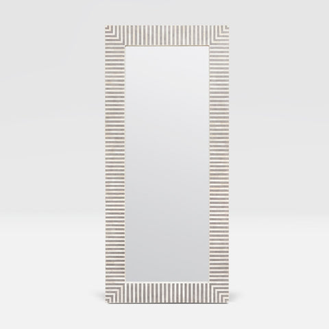 Melena Mirror, White Bone / Gray Resin,  32"W x 72"H