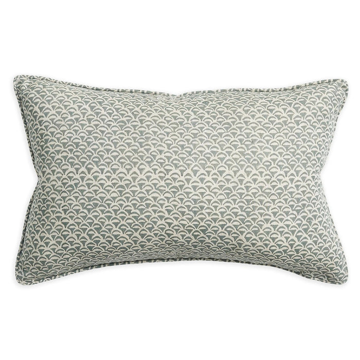 Moro Celadon Linen Cushion, 14" x 22"
