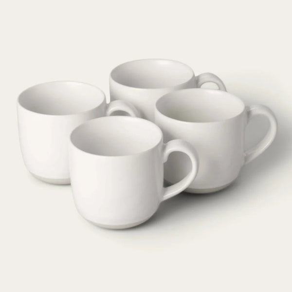 Pearl White Mugs, Set of 4