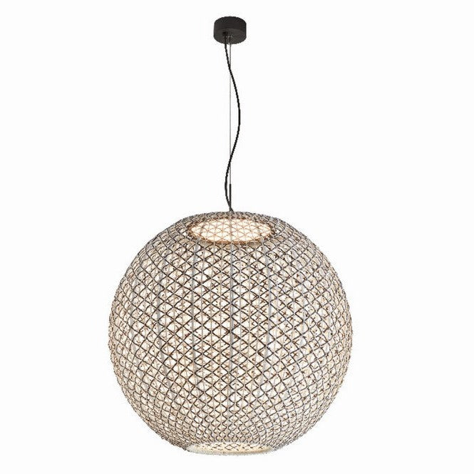Nans Sphere 31.5" Outdoor Pendant, Beige Shade