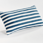 Gideon Indoor/Outdoor Lumbar Pillow, 12" x 22", Blue Stripe