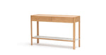 Nell Console Table, Light Oak with Marble Shelf, 47.25" W × 13.75" D × 29.5" H