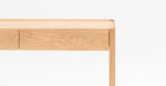 Nell Console Table, Light Oak with Marble Shelf, 47.25" W × 13.75" D × 29.5" H