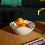 Pearl White Nested Serving Bowls, Set of 3