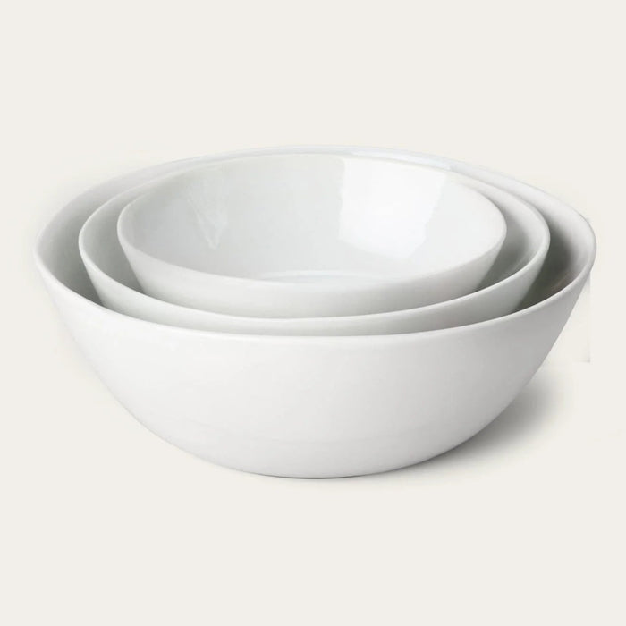 Pearl White Nested Serving Bowls, Set of 3
