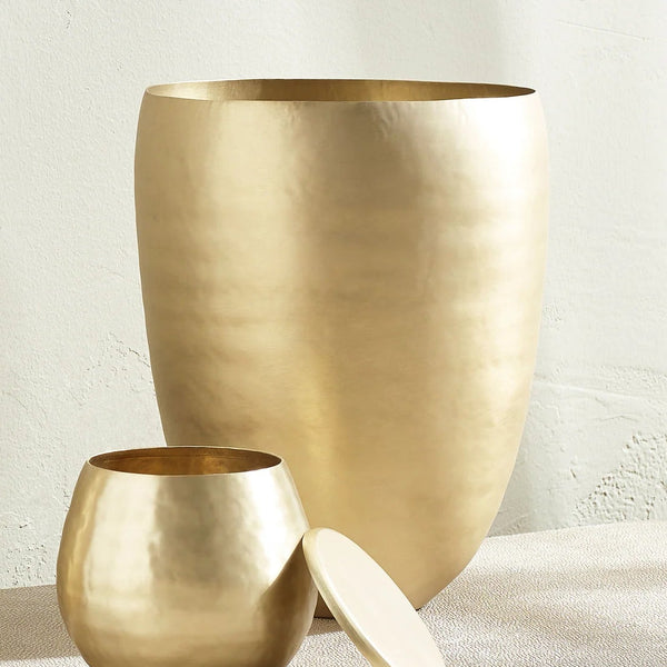 Nile Waste Basket, Gold