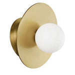 Nodes Large Angled Sconce, Burnished Brass, 8"W x 7.6"H