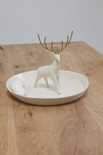 Norse Deer Platter, White, 13.75"